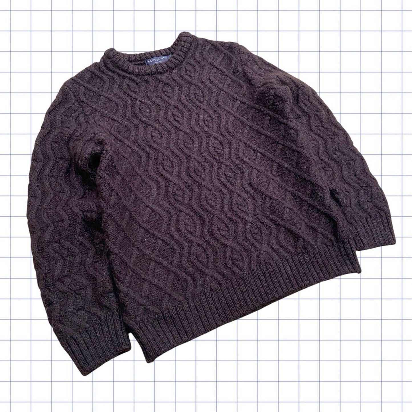 Paul James Wool Cable Knit Sweater - M