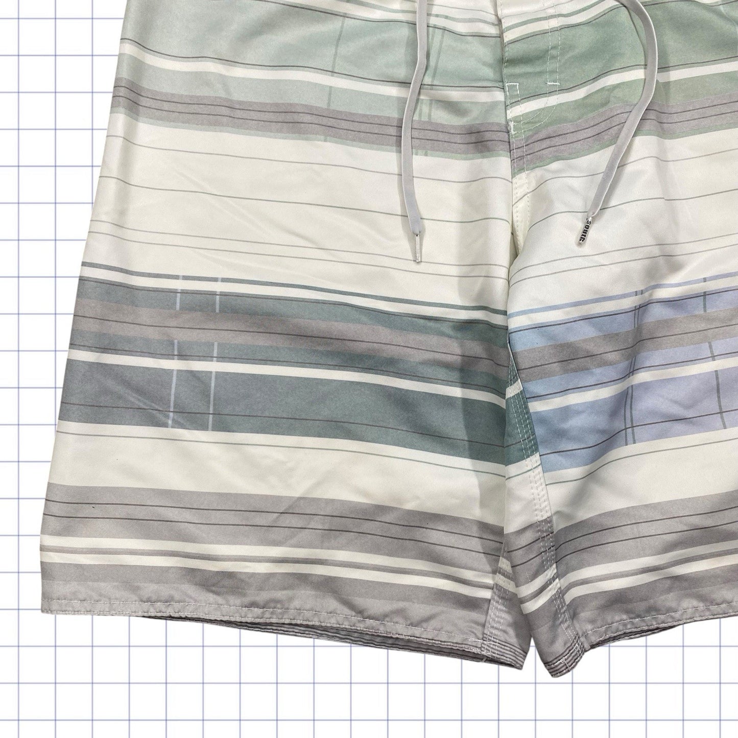 Y2K Striped Pattern Board Shorts - 34W