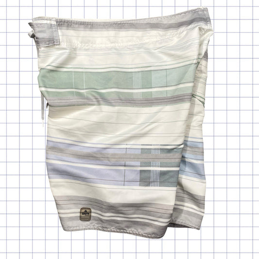 Y2K Striped Pattern Board Shorts - 34W