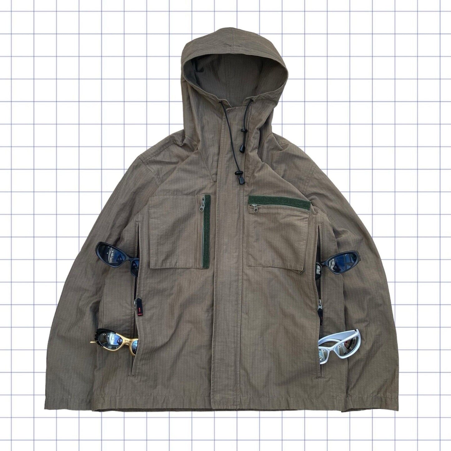 Y2K Oakley Style Multi Pocket Jacket - M