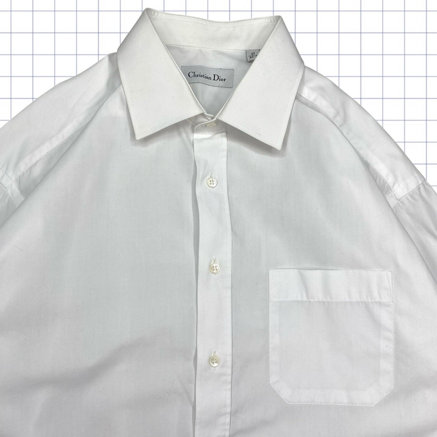 Vintage 2000's Christian Dior Plain White Long Sleeve Shirt - L/XL