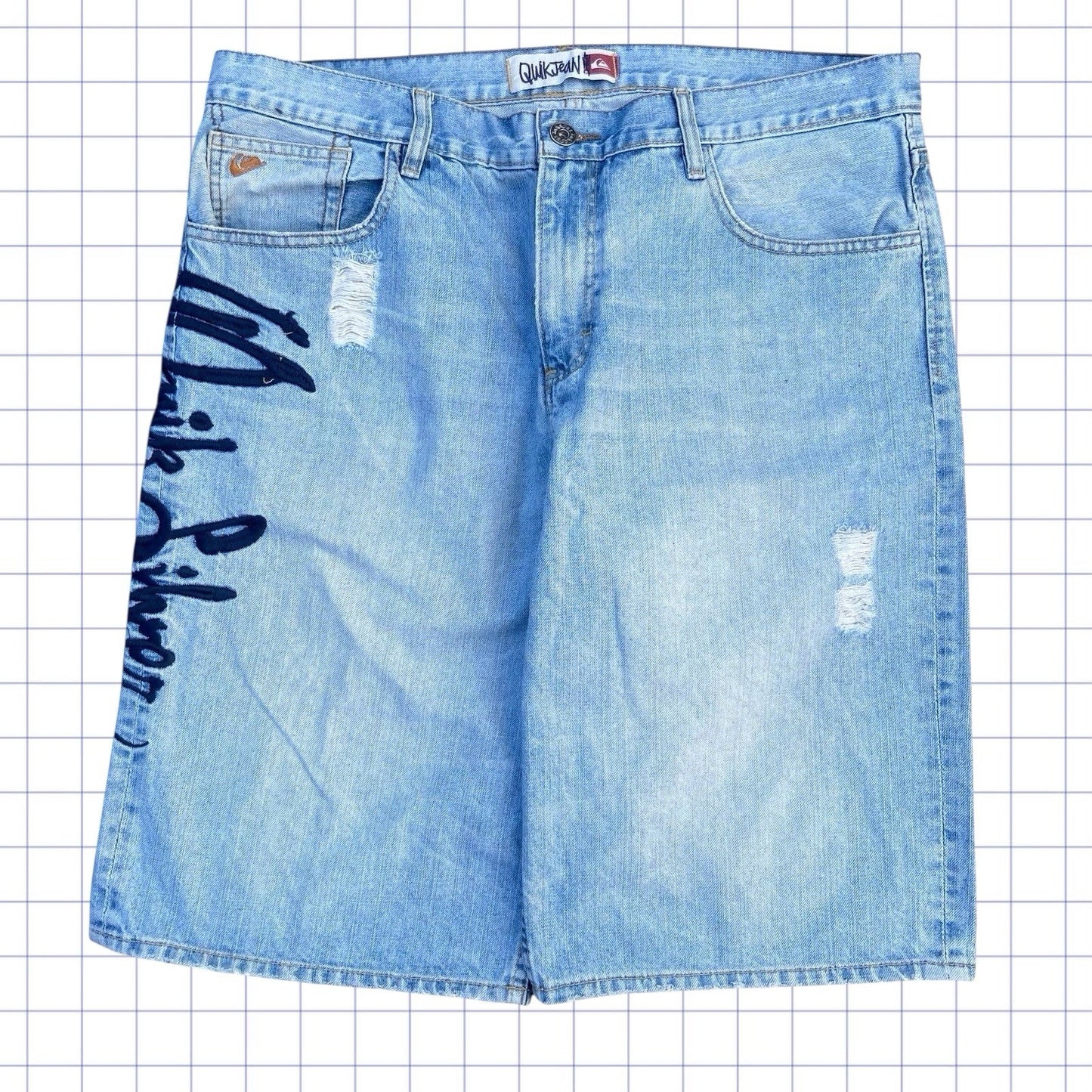 Vintage Quiksilver Big Spellout Jorts - 36W