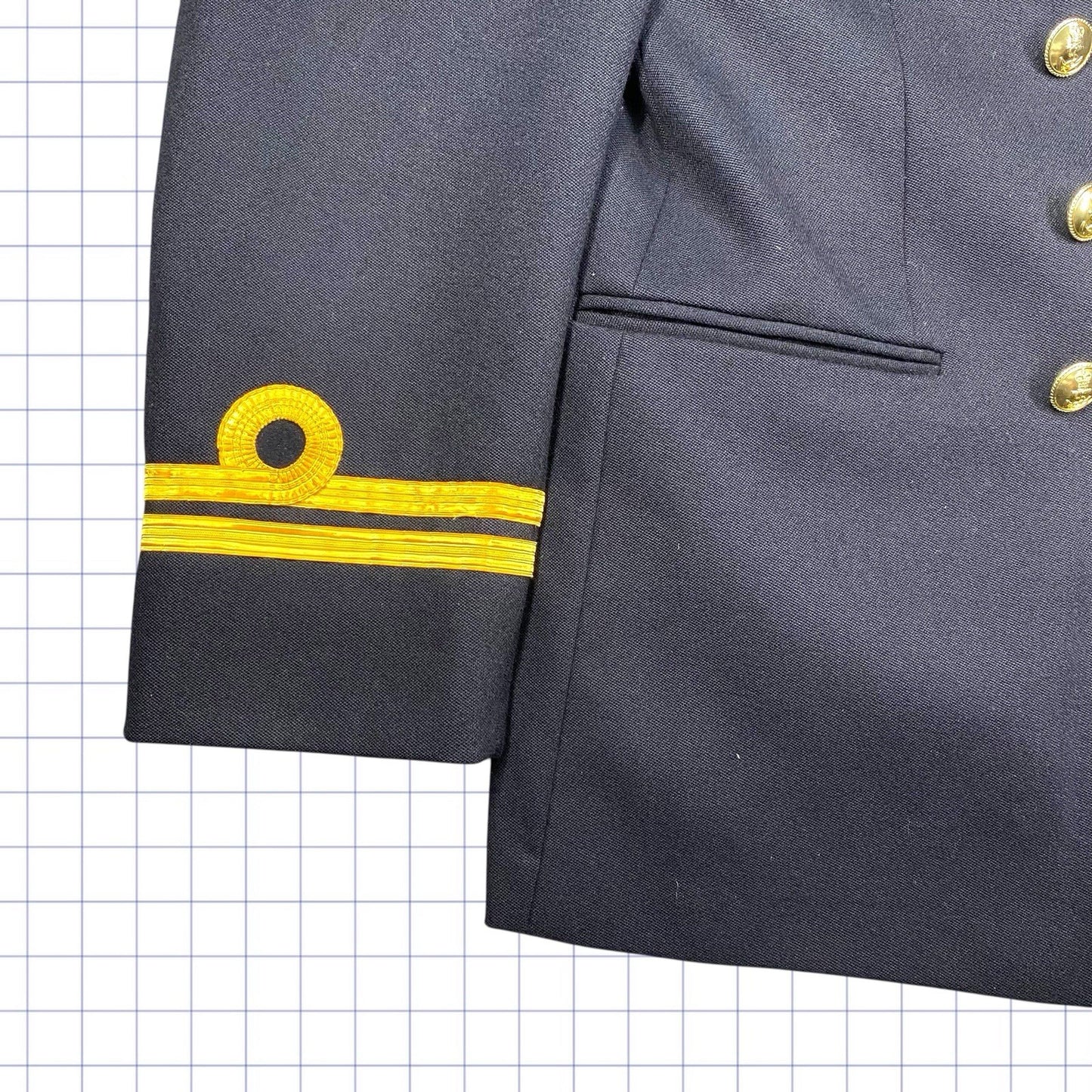 英国海軍ダブルブレストオフィサーズバラシアNO1Bジャケット - M/L