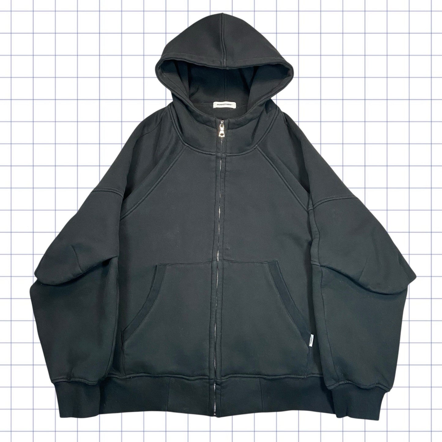 Japanese Black Armour Sleeve Hoodie - M