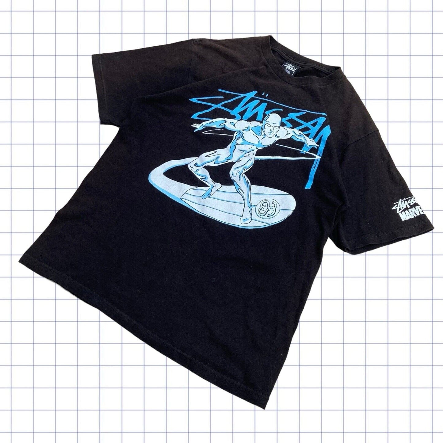 Rare Stussy x Marvel Silver Surfer Graphic Tshirt - S/M