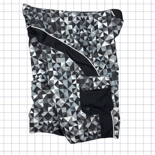 Y2K Diamond Pattern Board Shorts - 36W