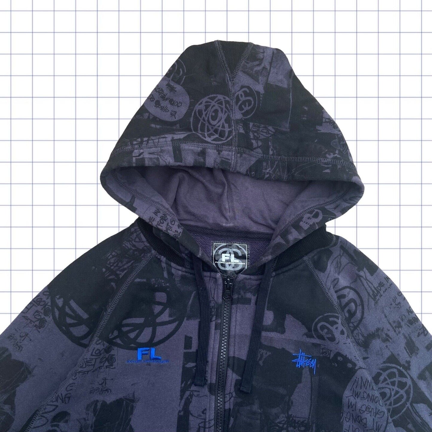 Stussy x Futura Zip Up Hoodie - XS/S