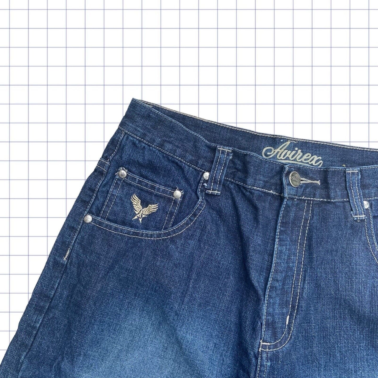 Vintage Avirex Spellout Jorts - 32W