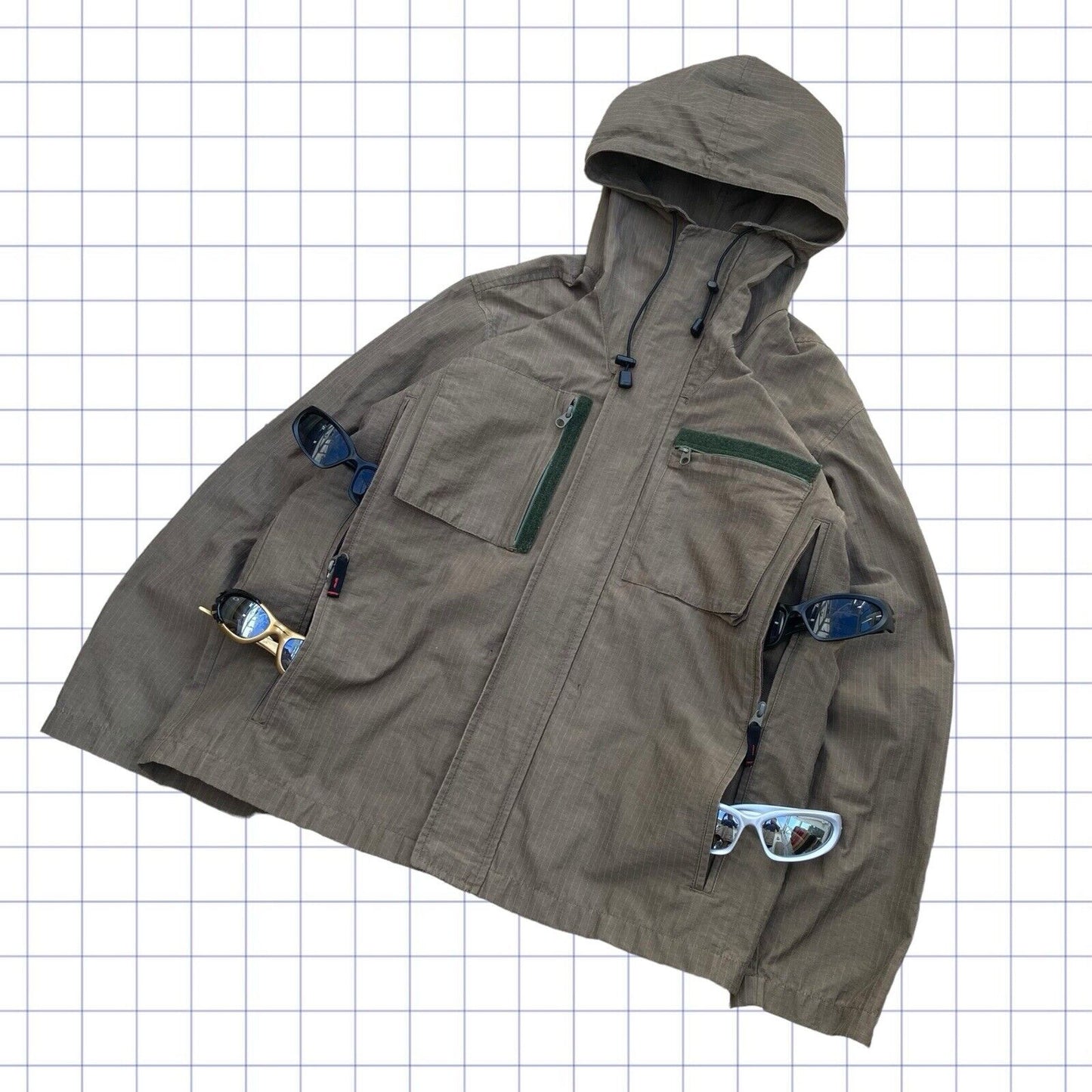 Y2K Oakley Style Multi Pocket Jacket - M