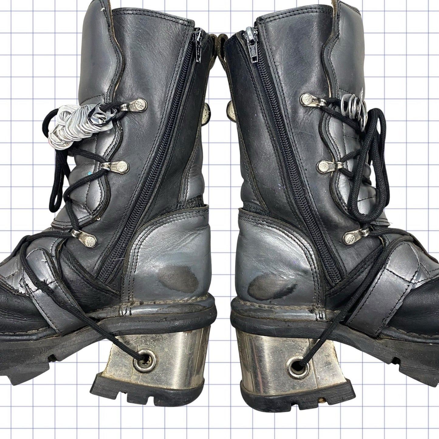 Vintage New Rock M.474 Metallic High Top Boots - UK 3