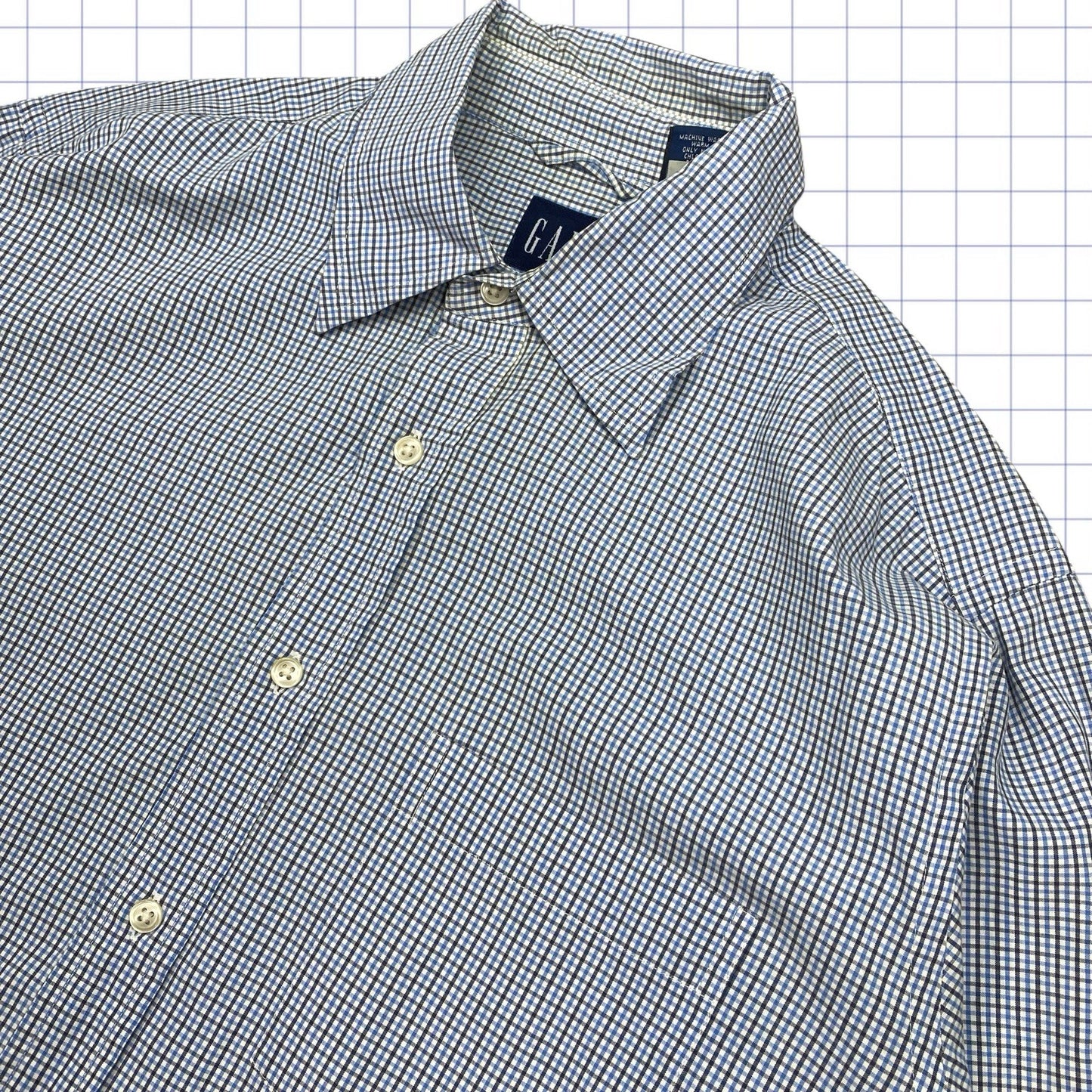 Vintage Gap Gridded Long Sleeve Shirt  - M/L