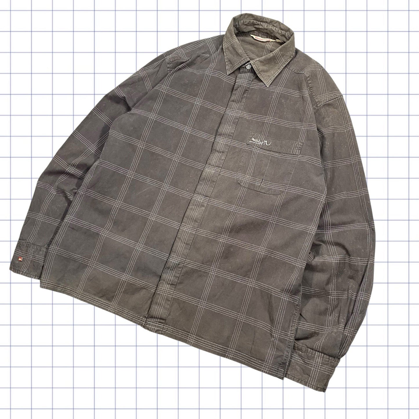 Vintage Quiksilver Checkered Long Sleeve Shirt  - M