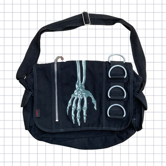 Jnco Style Goth/Emo Skull Hand Messenger Bag