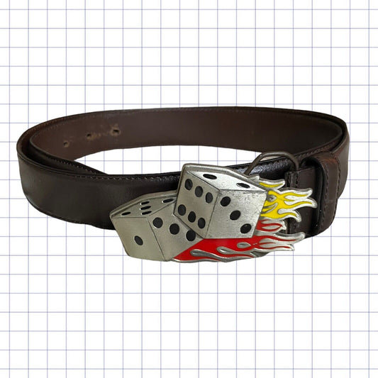 Jnco Style Flaming Dice Belt