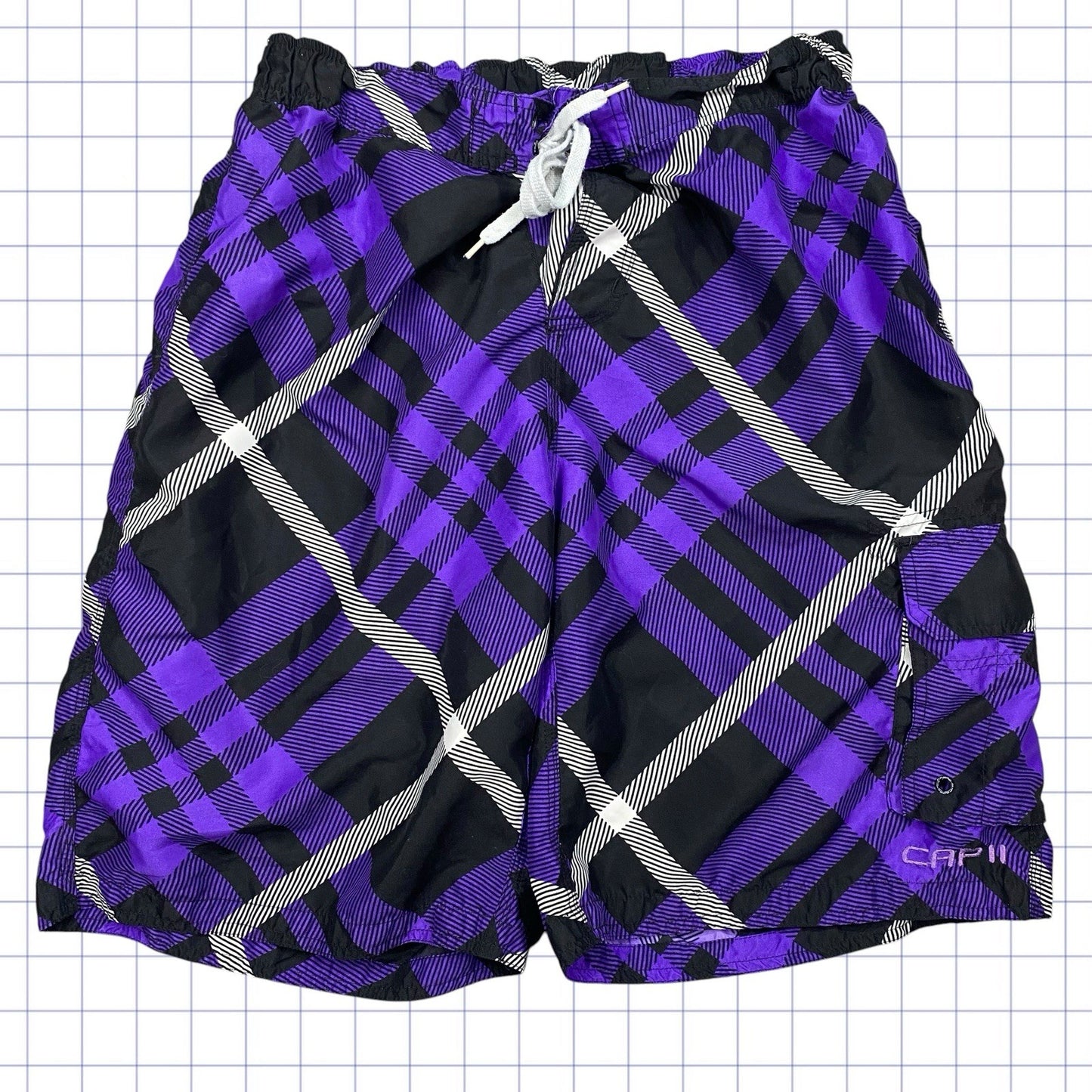 Ripcurl Style Gridded Board Shorts - 30-34W