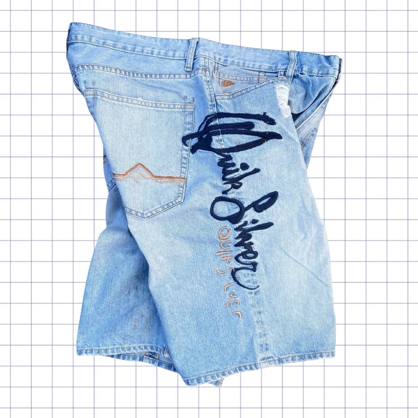 Vintage Quiksilver Big Spellout Jorts - 36W