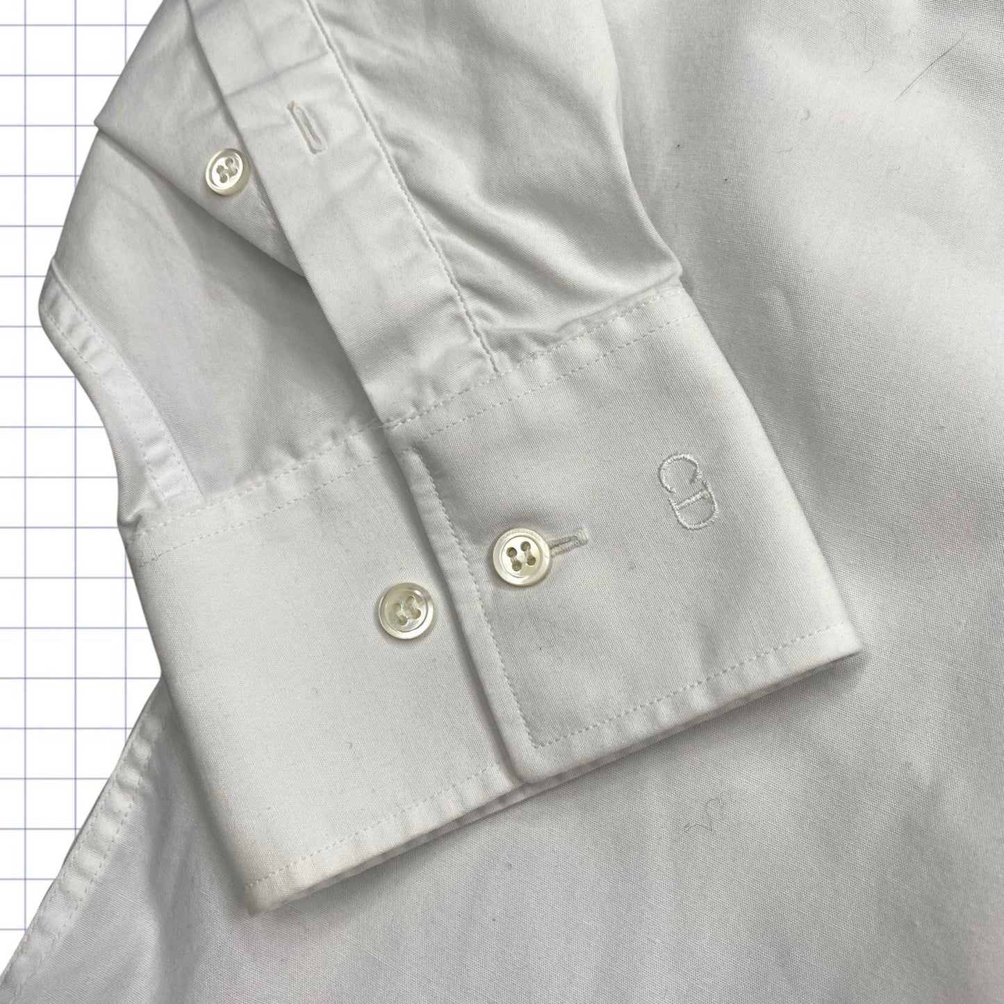 Vintage 2000's Christian Dior Plain White Long Sleeve Shirt - L/XL
