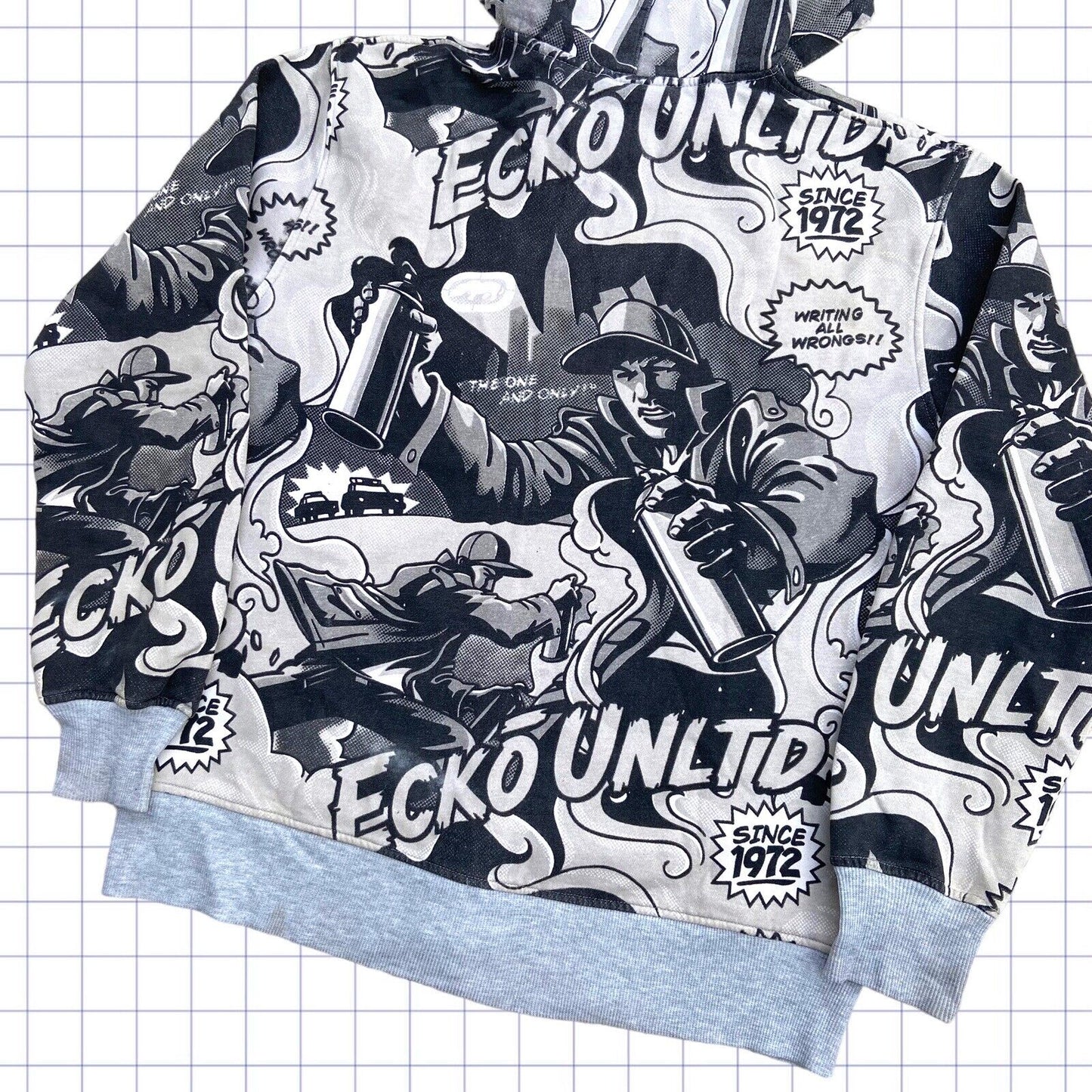 Rare Cartoon Graffiti Print Ecko Zip Up - M/L