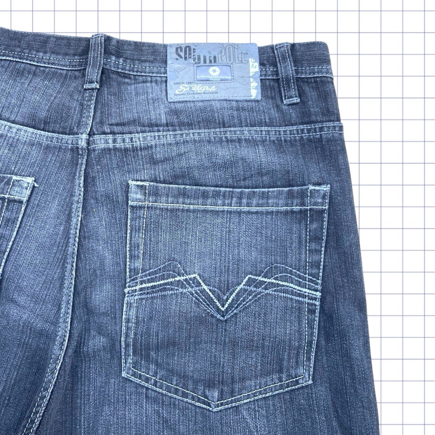 Y2K Southpole Grey Tab Jorts - 36W