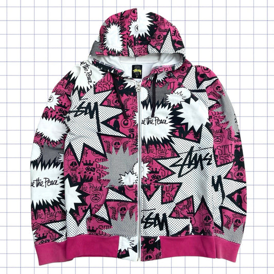 Early 2000s Stussy Skull Hoodie - S