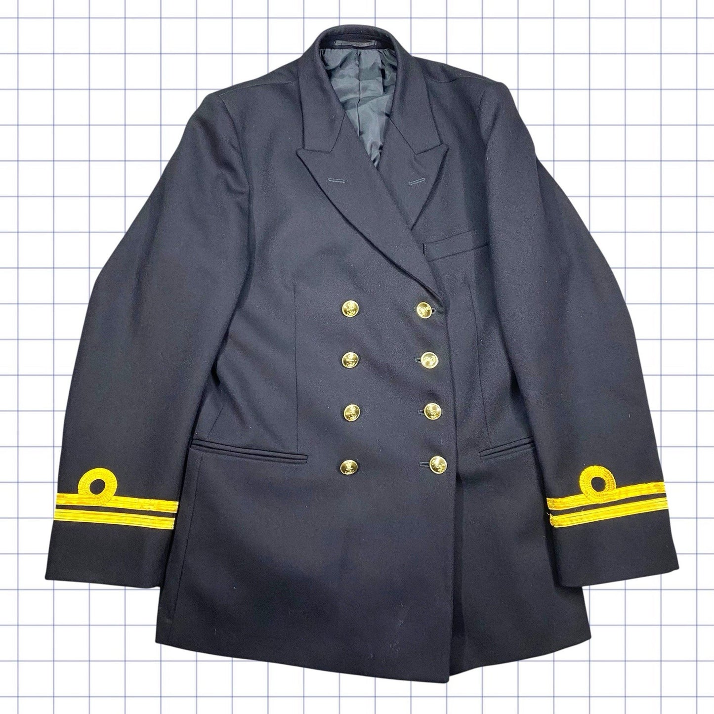 英国海軍ダブルブレストオフィサーズバラシアNO1Bジャケット - M/L