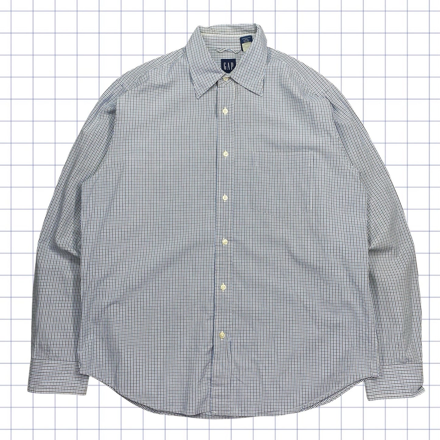 Vintage Gap Gridded Long Sleeve Shirt  - M/L