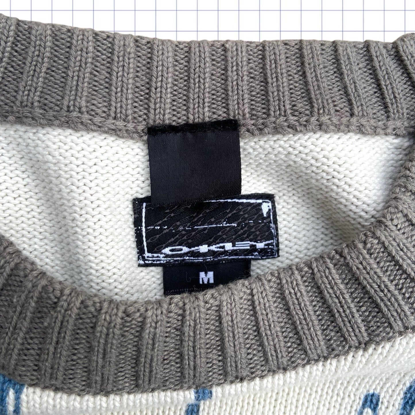 Vintage Oakley Checkered Knit Jumper - M