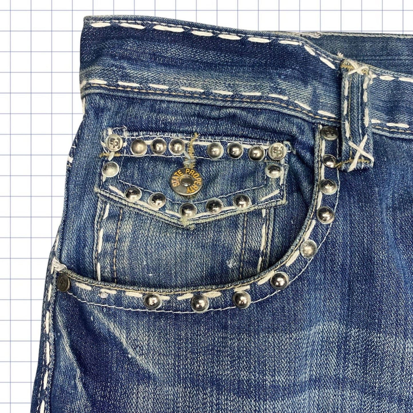 Y2K Studded Jeans - XL