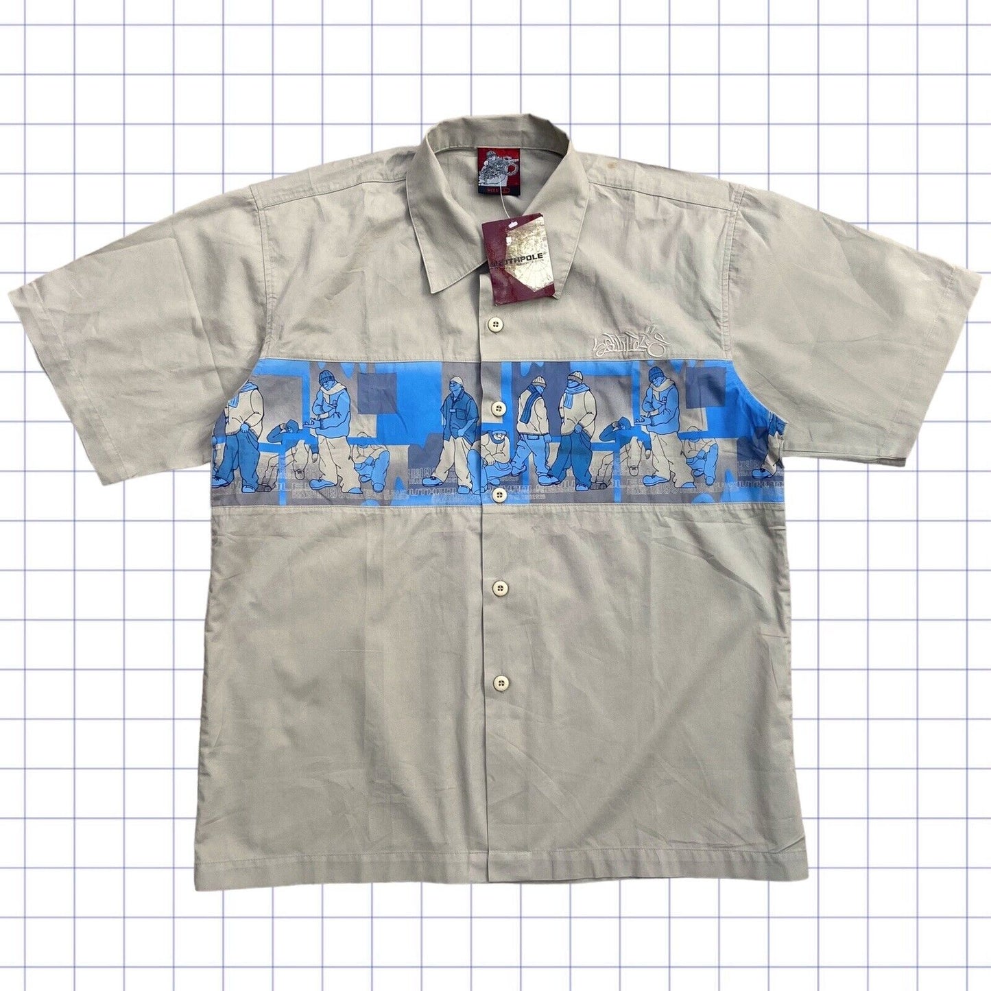 Brand New Southpole Y2K Character Graphic Button Up Tshirt - L