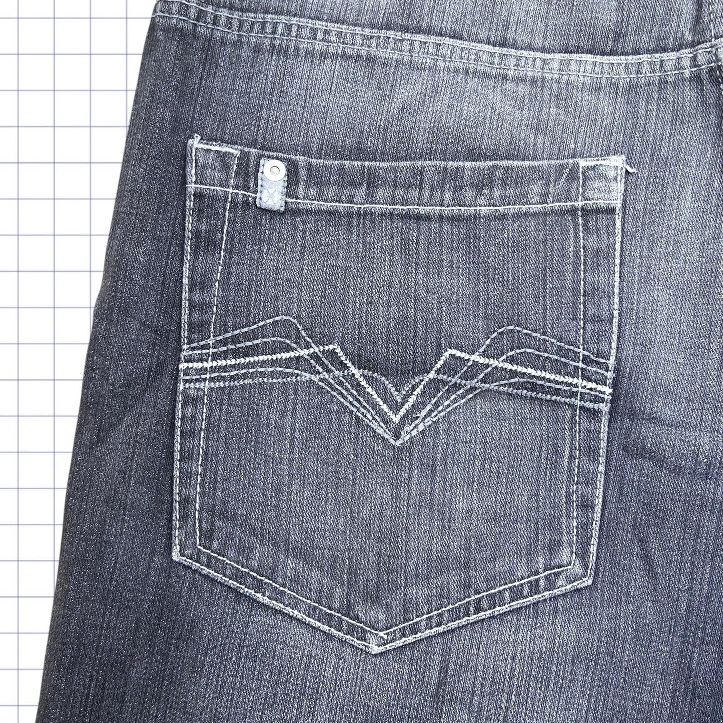 Y2K Southpole Grey Tab Jorts - 36W