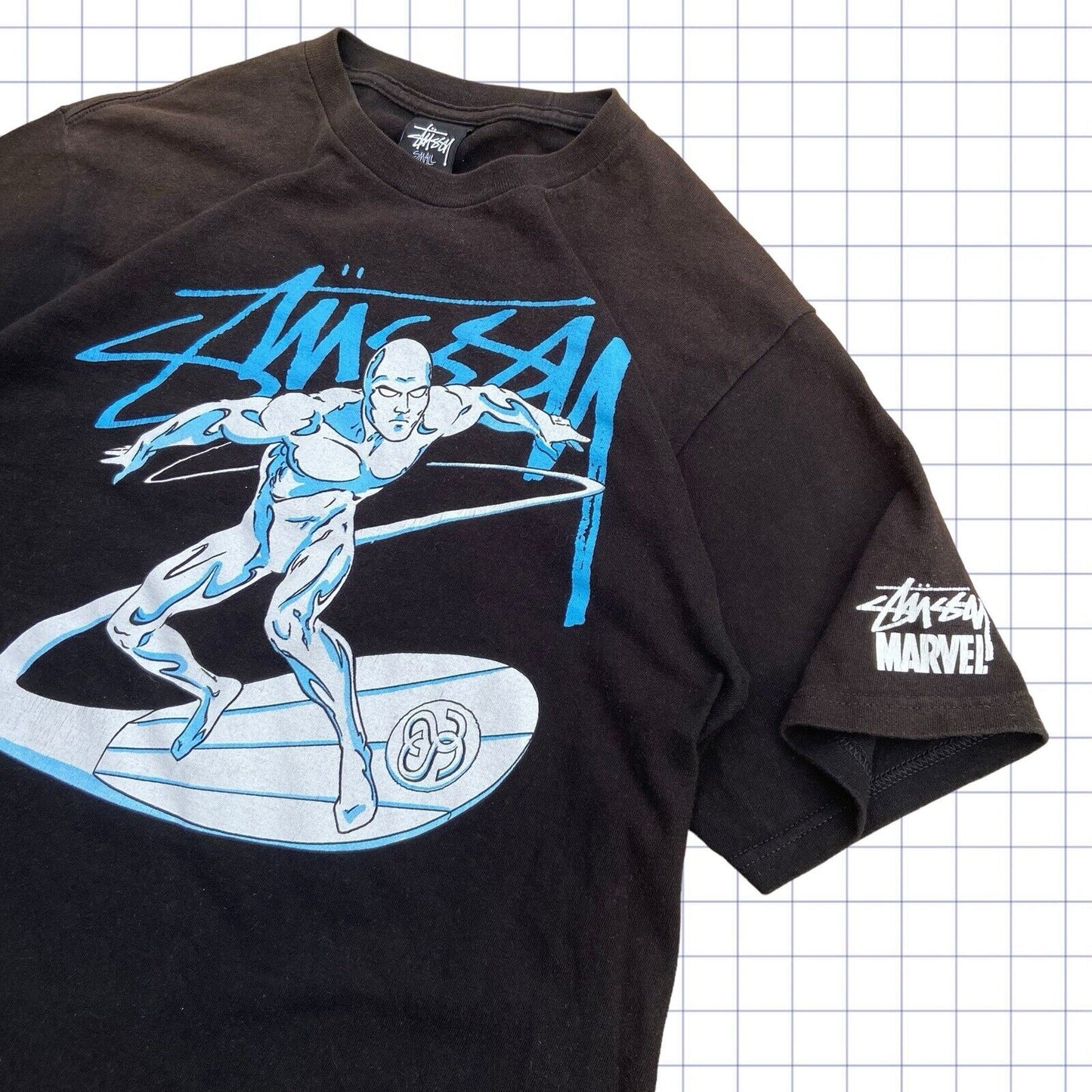 Rare Stussy x Marvel Silver Surfer Graphic Tshirt - S/M