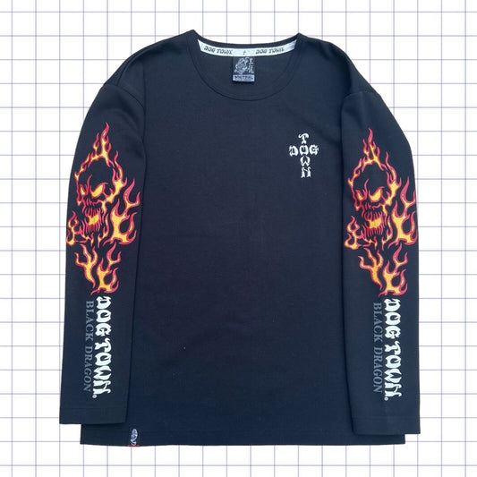Dog Town Tribal Flames  & Skulls Thermal Long Sleeve - L
