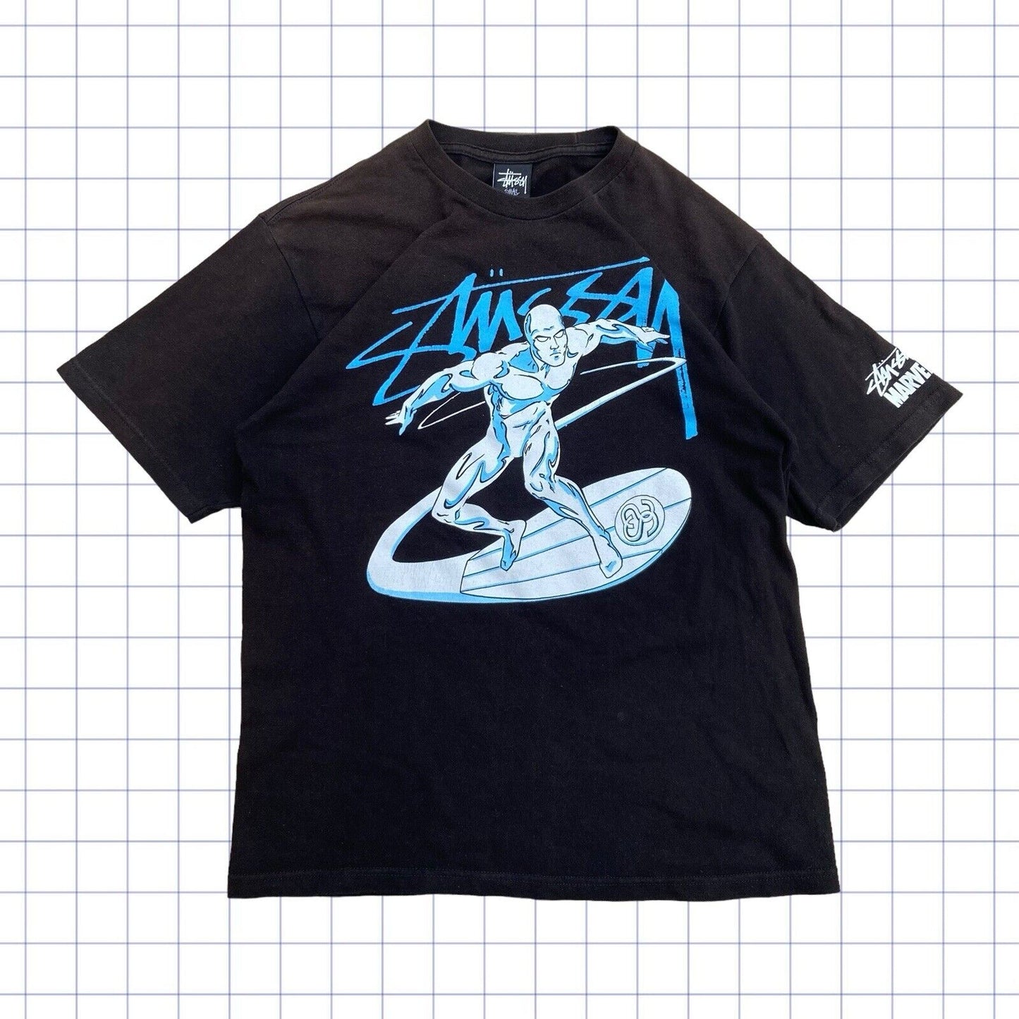 Rare Stussy x Marvel Silver Surfer Graphic Tshirt - S/M