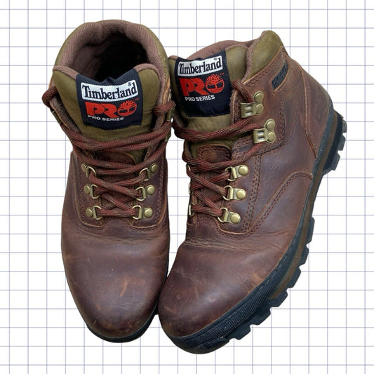 Vintage Timberland Pro Series Steel Toe Leather Workboots - UK 7