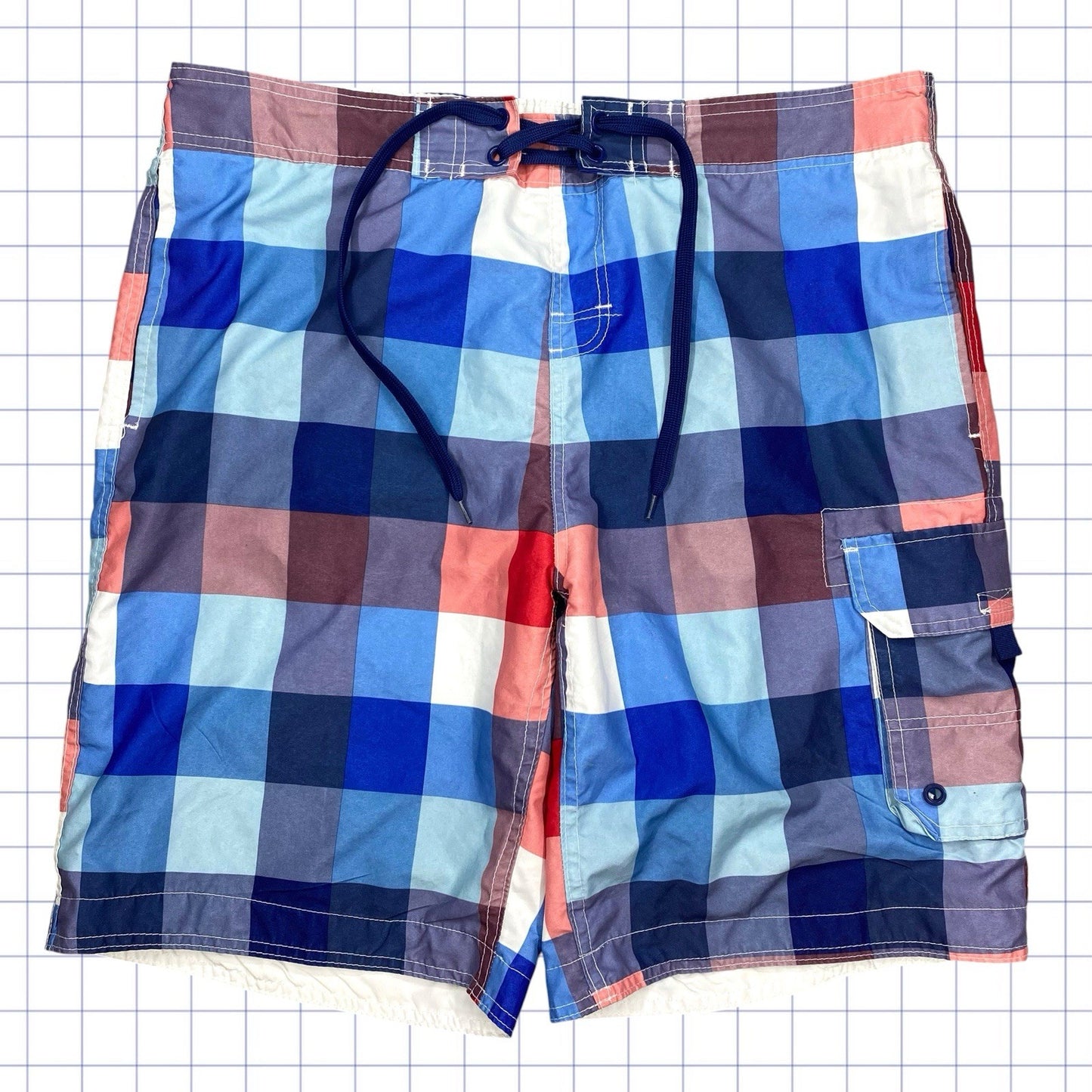 Quiksilver Style Checkered Board Shorts - 35W