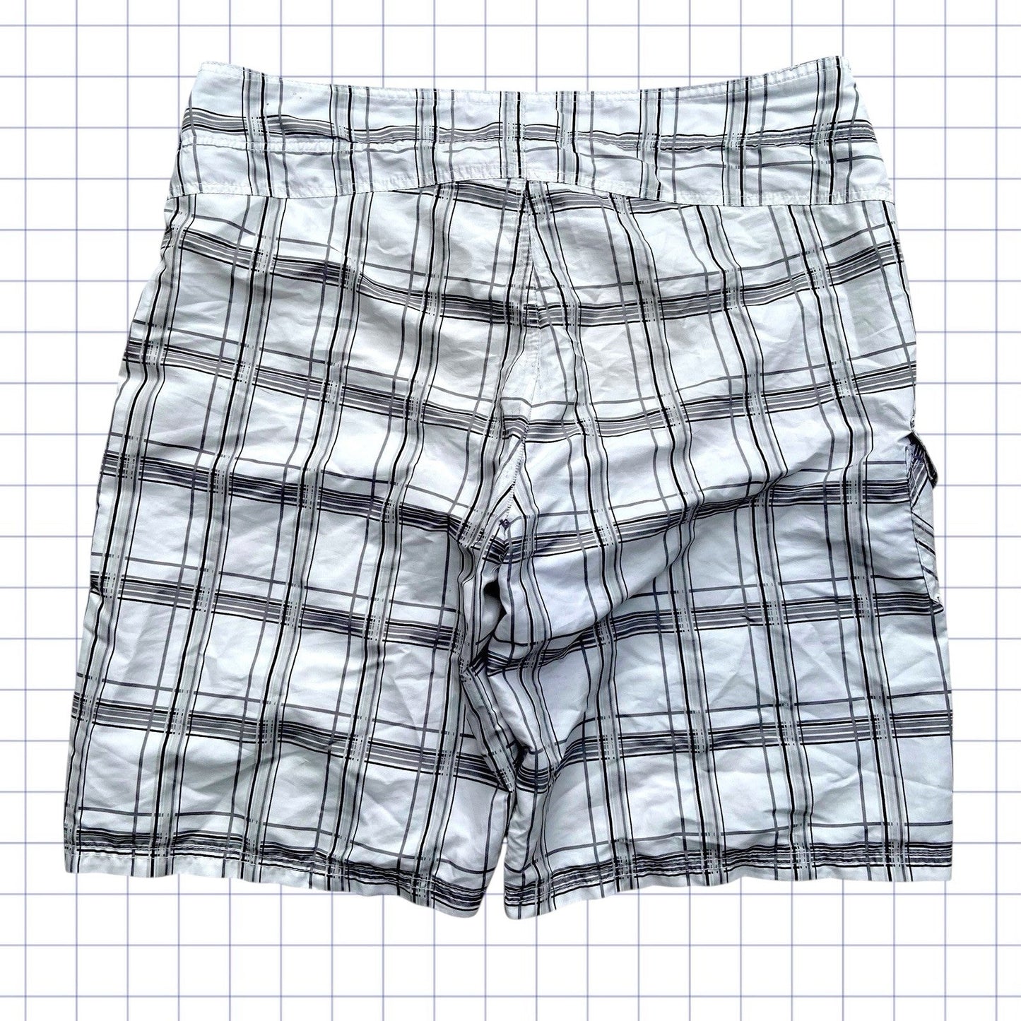 Vintage Quiksilver Style Gridded Board Shorts – 40W