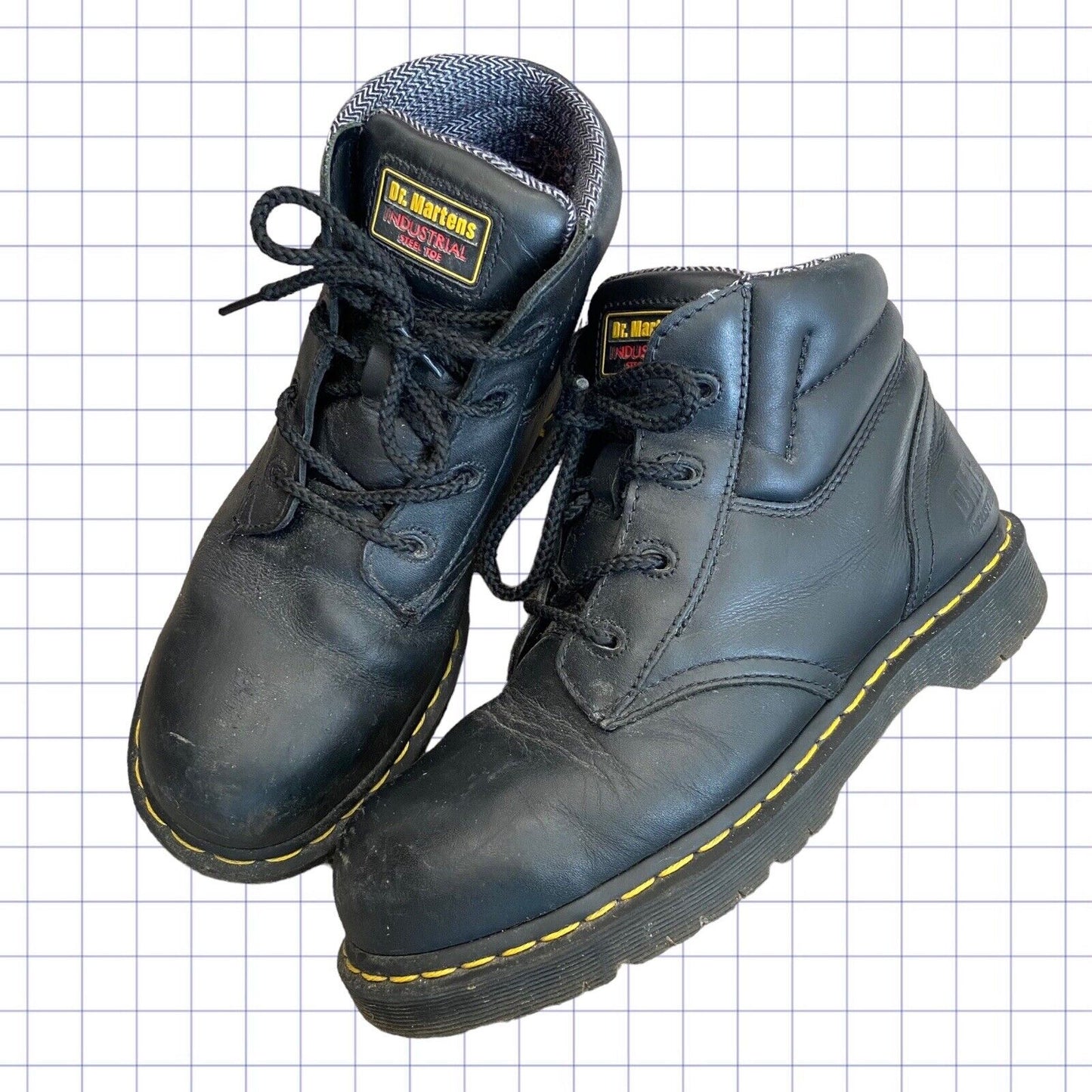 Dr Martens Industrial Leather Steel Toe Boots - UK 8