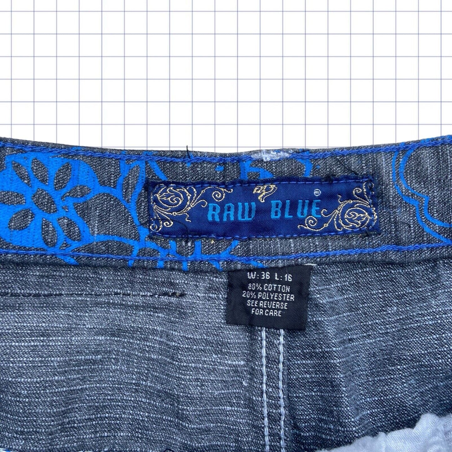 Raw Blue Skull Jorts - 35W