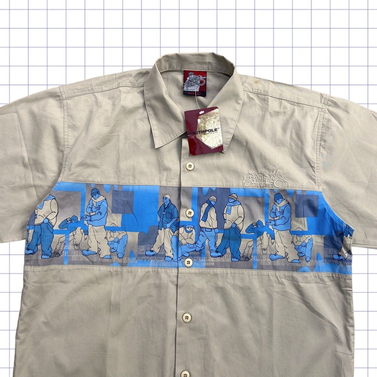 Brand New Southpole Y2K Character Graphic Button Up Tshirt - L