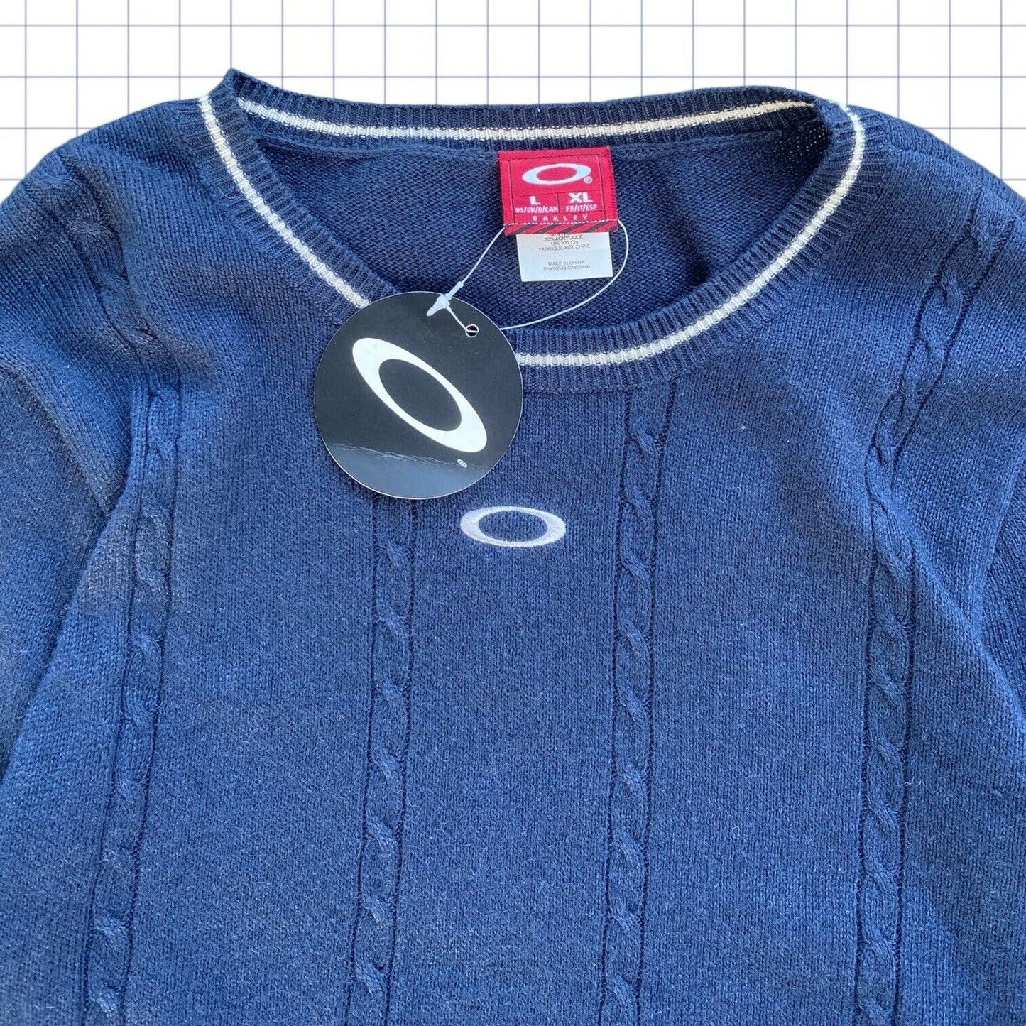 Deadstock Oakley Centre O Cable Knit Jumper - S