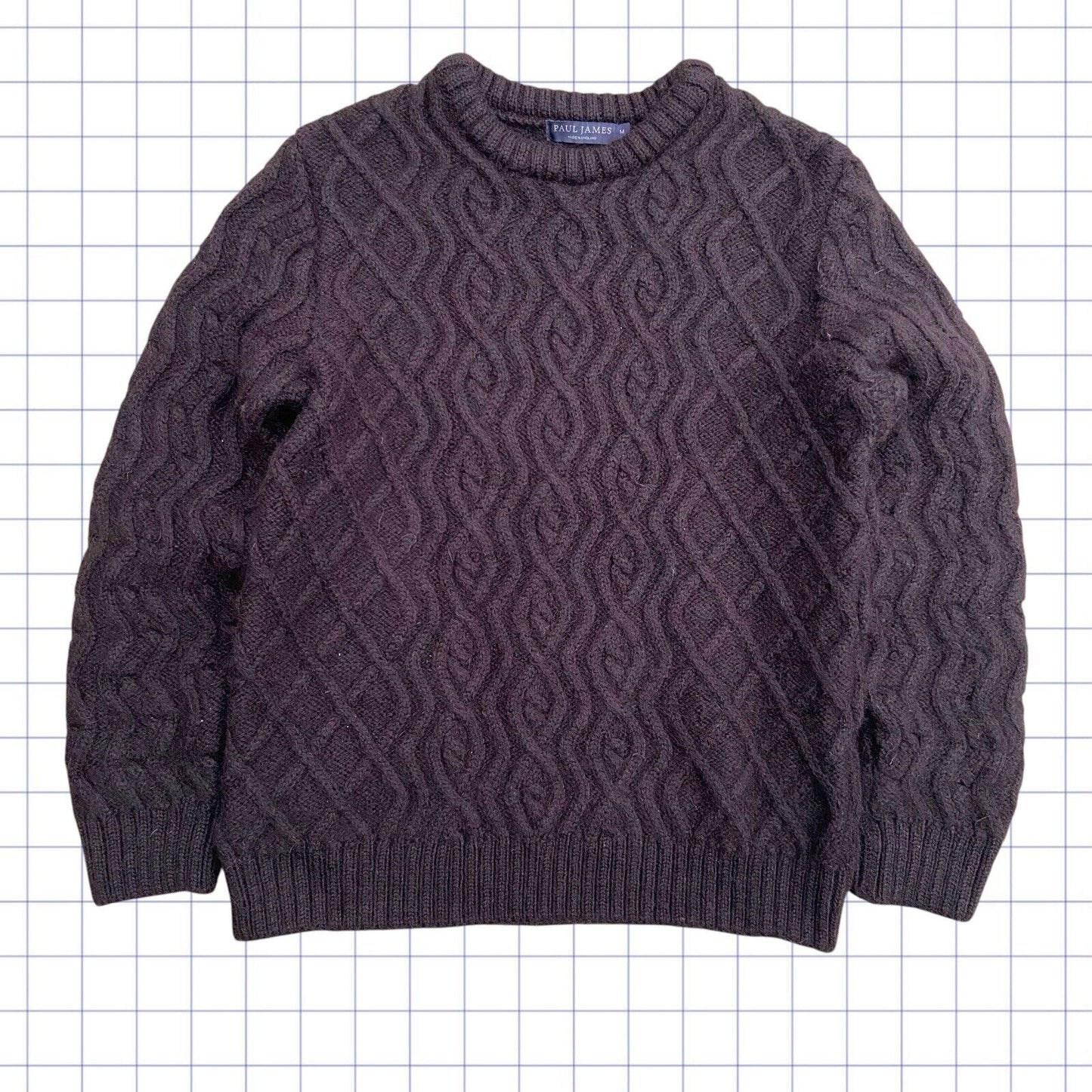 Paul James Wool Cable Knit Sweater - M