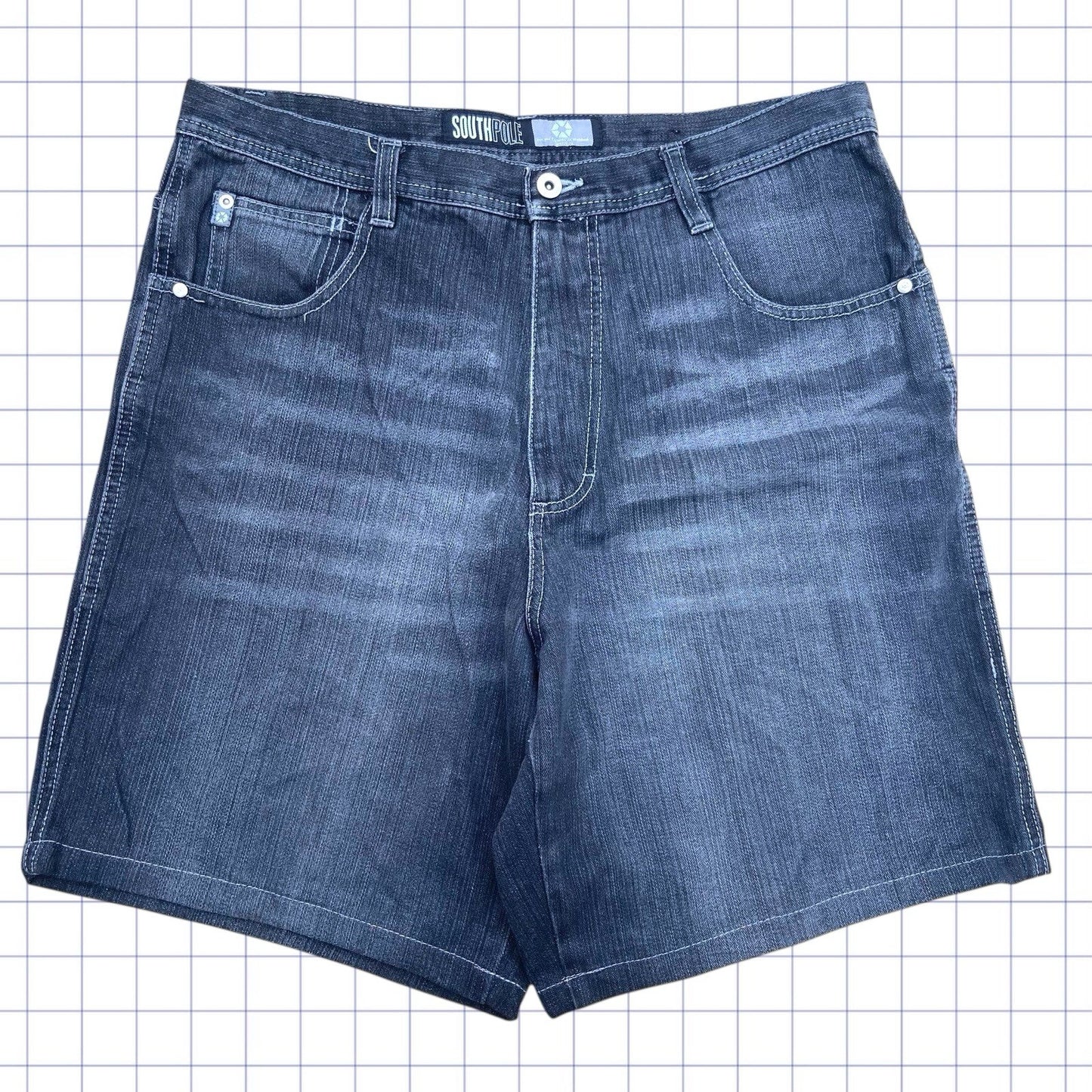 Y2K Southpole Grey Tab Jorts - 36W