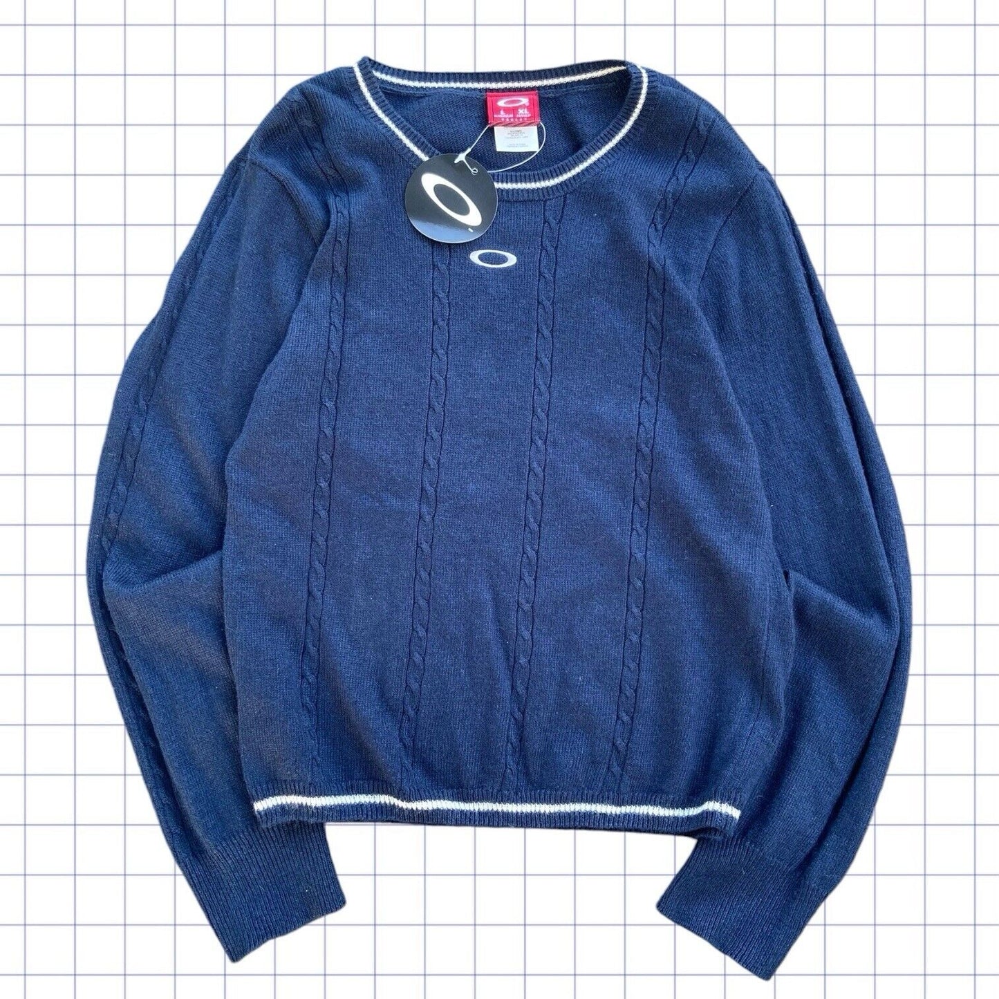 Deadstock Oakley Centre O Cable Knit Jumper - S