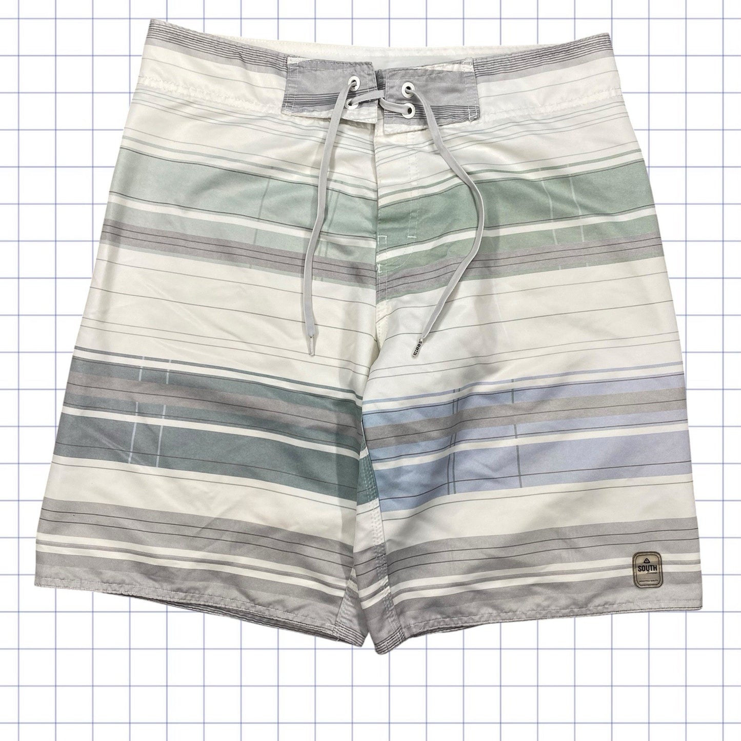 Y2K Striped Pattern Board Shorts - 34W