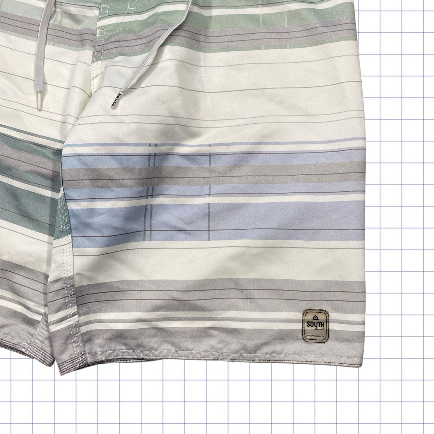 Y2K Striped Pattern Board Shorts - 34W