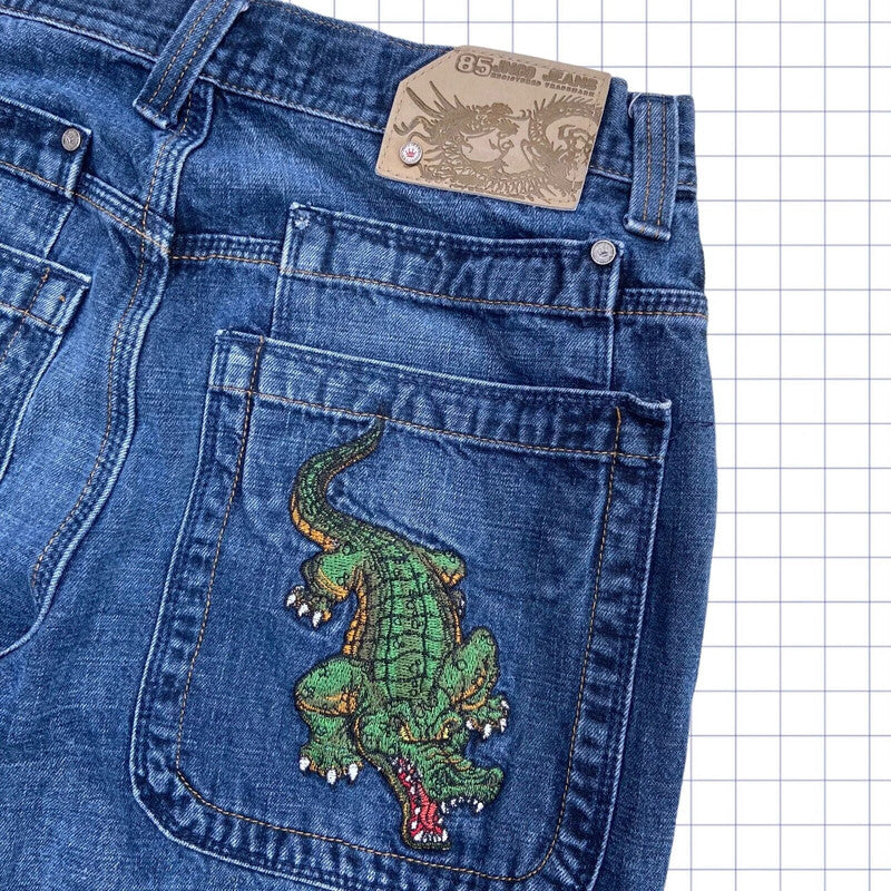 Vintage Jnco Jeans Rare Crocodile Graphic - 31W 28L