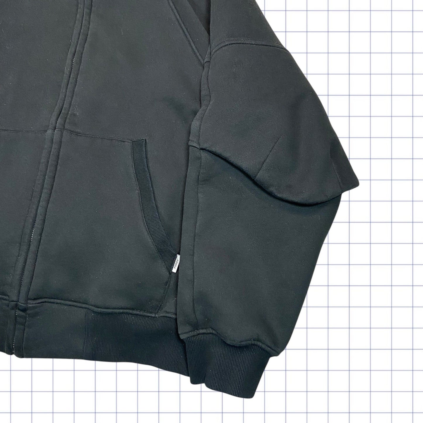 Japanese Black Armour Sleeve Hoodie - M