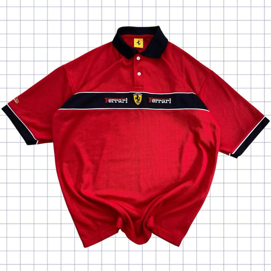Vintage 1996 Ferrari Michael Schumacher Polo Tshirt - L