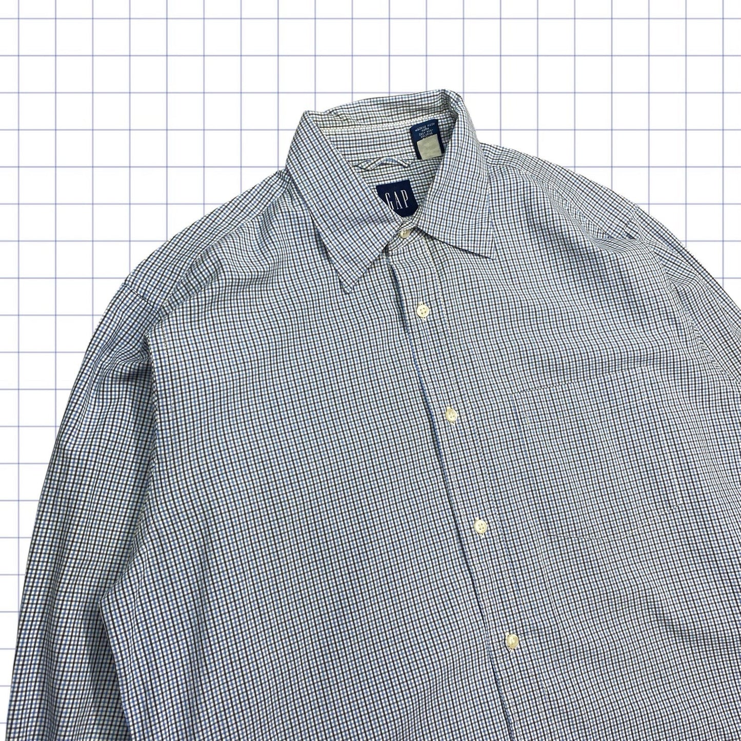 Vintage Gap Gridded Long Sleeve Shirt  - M/L