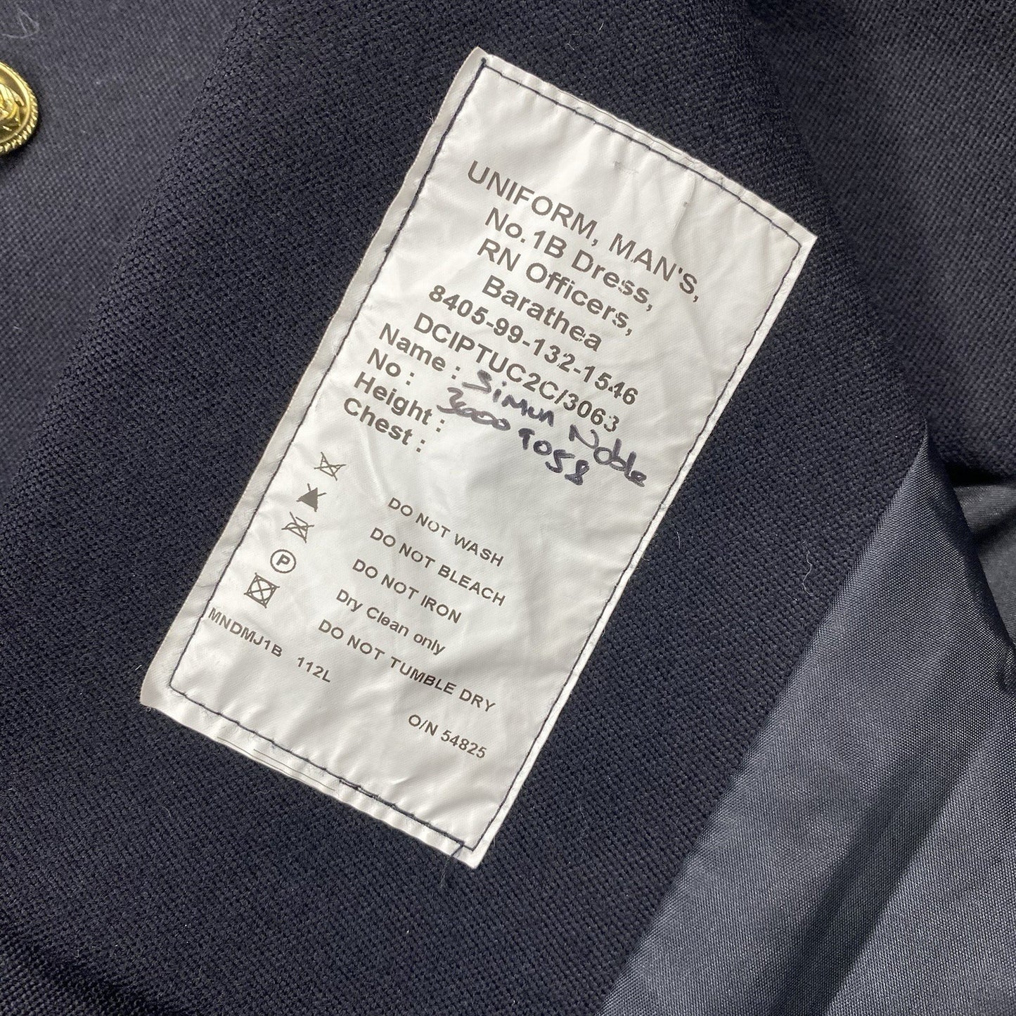 英国海軍ダブルブレストオフィサーズバラシアNO1Bジャケット - M/L